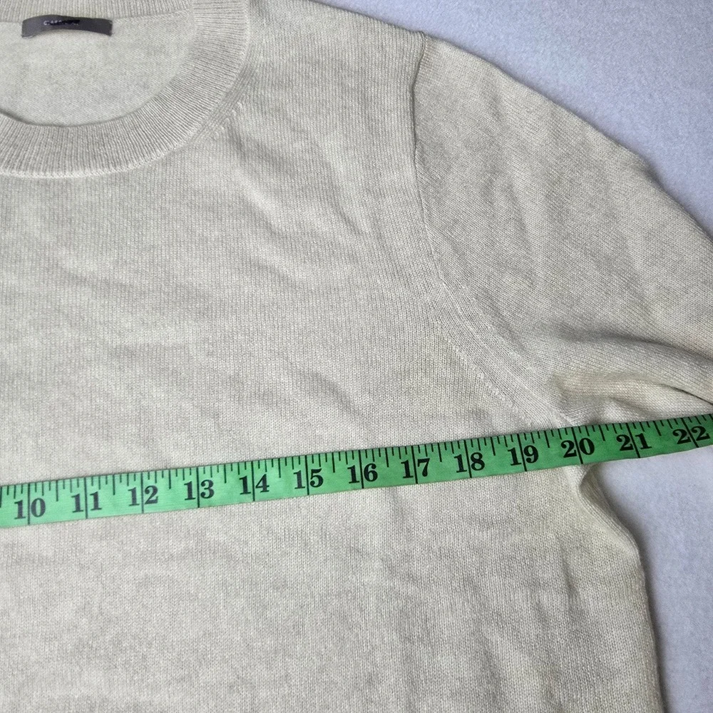 J. Crew NWOT‎ Cashmere Crewneck Sweater Natural Cream Lightweight Large
